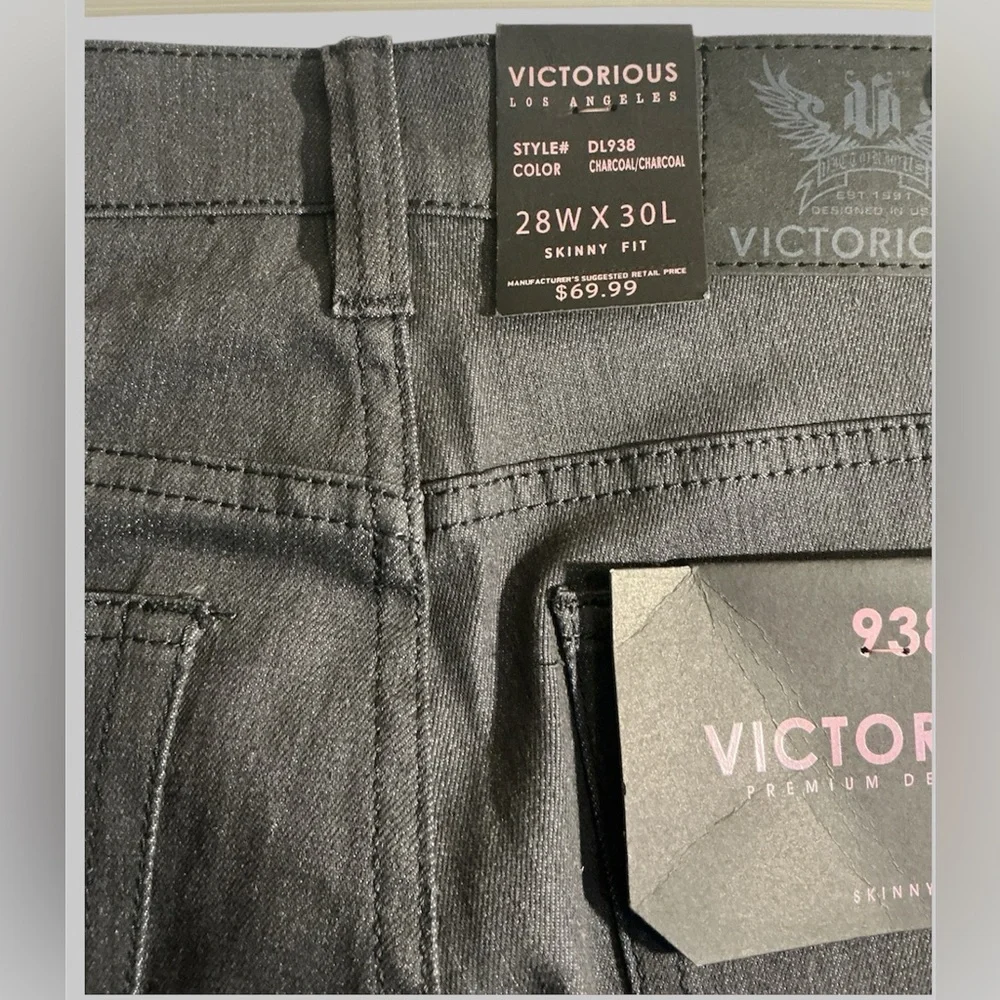 Victorious Los Angeles Charcoal Skinny Fit Jeans - Picture 3 of 3